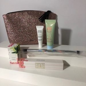 Sparkly Pink Makeup Bag with Sample Sized Products